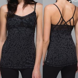 Lululemon Just Breathe Tank Animal Swirl Deep Coal Black
